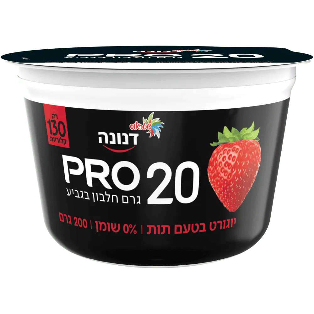 תמונה של דנונה מעדן יוגורט 0% תות פרו עשיר בחלבון
