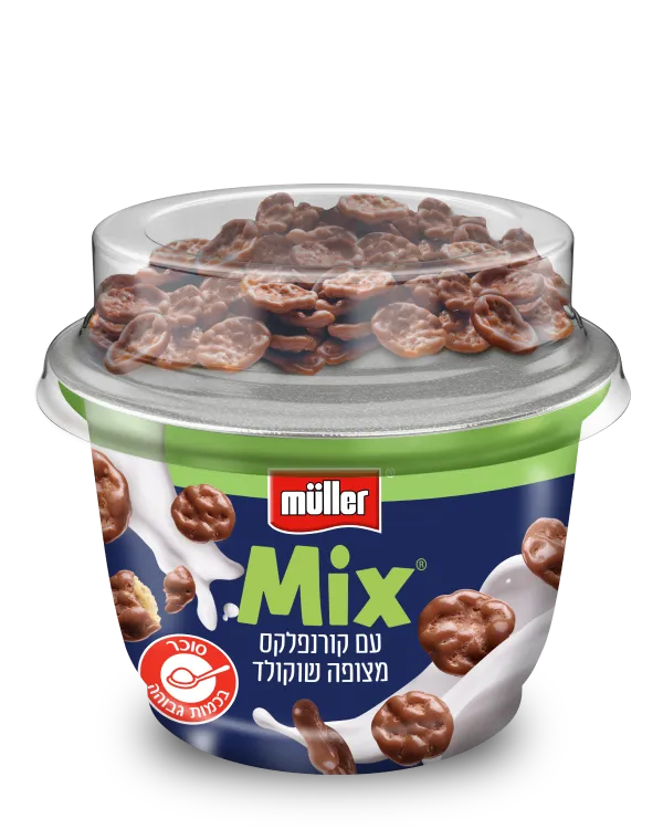 מולר יוגורט קרמי עם תוספות קורנפלקס מצופה