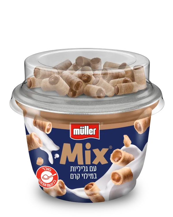 מולר יוגורט קרמי עם תוספת גליליות מפנקות