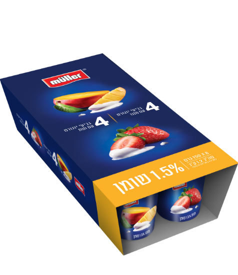 מולר מארז מנגו תות 1.5% שומן