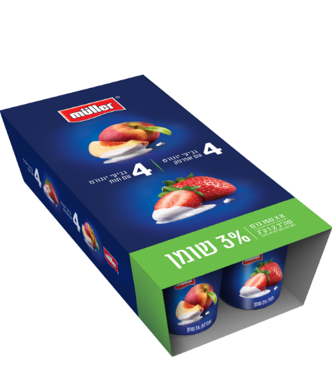 מולר מארז תות ואפרסק 3% שומן