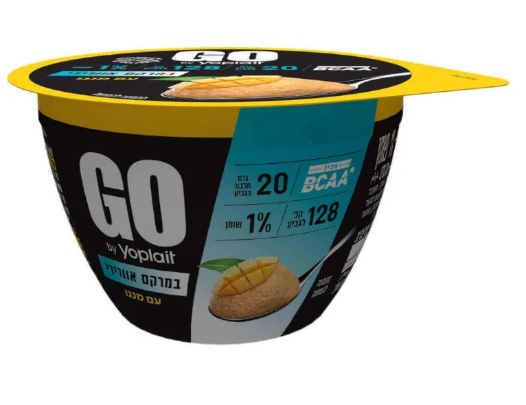 גו יוגורט 1% במרקם אוורירי עם מנגו 20 גרם חלבון 200 גרם