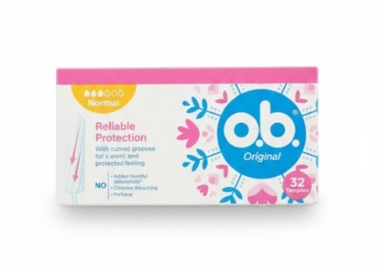 O.B. טמפונים ללא מוליך הגנה אמינה נורמל 32 יחידות