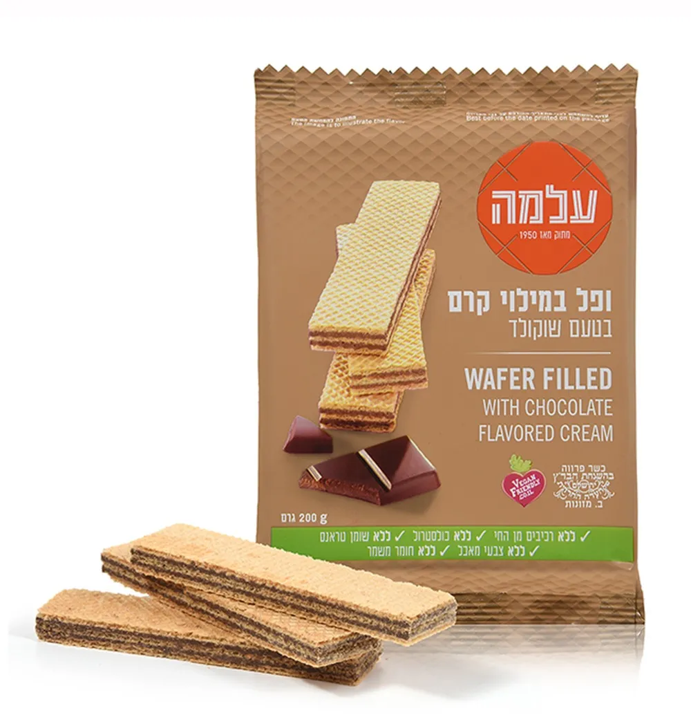 ופל עלמה במילוי קרם בטעם שוקולד